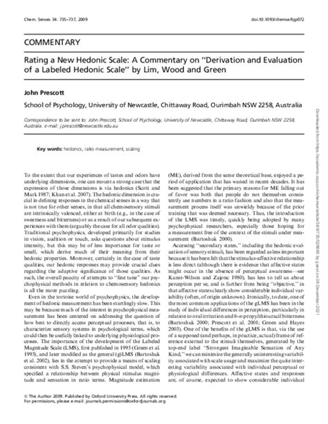 Pdf Rating A New Hedonic Scale A Commentary On Derivation And