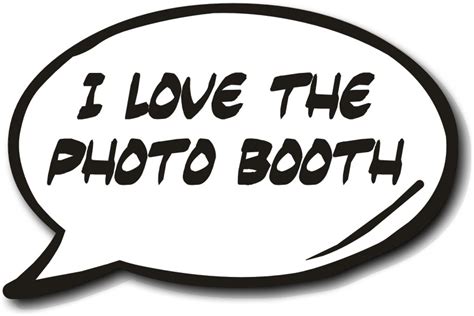 Party Photo Booth Prop I Love The Photo Booth Cartoon Speech Bubble On A Board