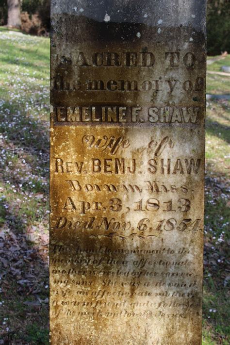 Emeline F Bolls Shaw 1813 1854 Find A Grave Memorial