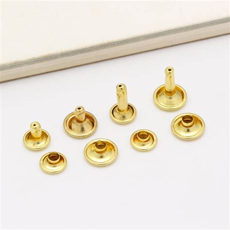 50set Solid Brass Double Cap Rivet 6mm 8mm 10mm Cap Leather Etsy