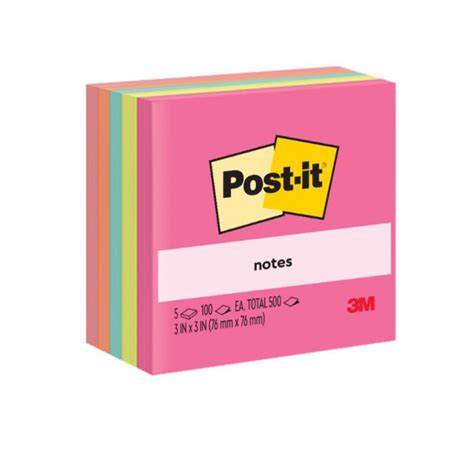 3m Post It Notes Cube 654 5an 3 X 3 5 Assorted Ncolours 100s Each