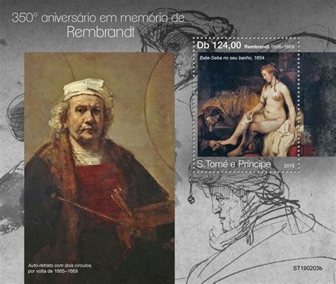 Sao Tome Principe 2019 MNH Art Stamps Rembrandt Nude Paintings Nudes 1v S S Caribbean St