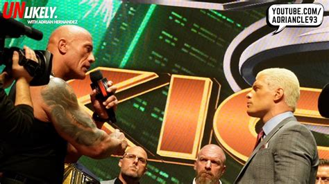 The Rock Slaps Cody Rhodes At Wrestlemania Press Conference Youtube