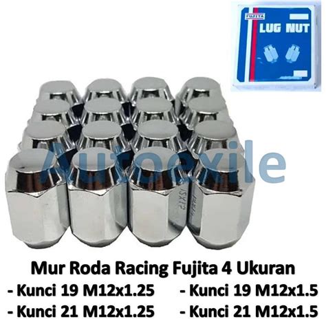 Jual KODE O8G Mur Roda Racing Fujita Kunci 21 19 M12 X 15 125 Drat Lug