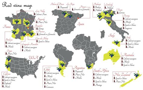 Mapas De Vino Tinto Mapas De Producción De Vino Que Muestran Las