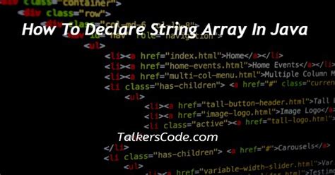 How To Declare String Array In Java