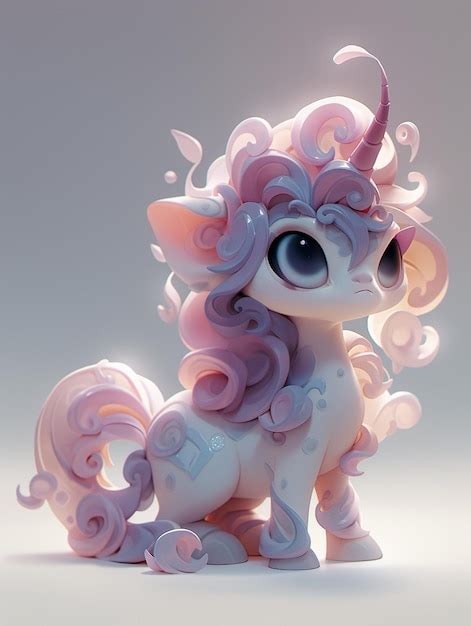 Premium Ai Image A Unicorn With A Pink Mane And Purple Eyes Sits On A