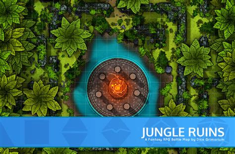 Jungle Ruins - D&D Map for Roll20 And Tabletop - Dice Grimorium