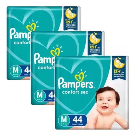 Fraldas Pampers Confort Sec M Kit C3 Pacotes Parcelamento Sem Juros