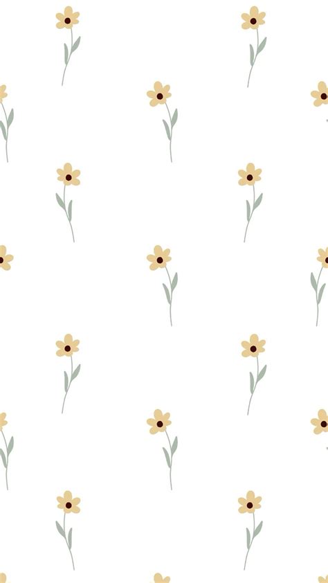 Seamless Pattern With Cute Yellow Flowers In 2024 Simplistic Wallpaper Simple Phone