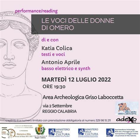 Reggio Calabria Le Voci Delle Donne Di Omero Allarea Archeologica