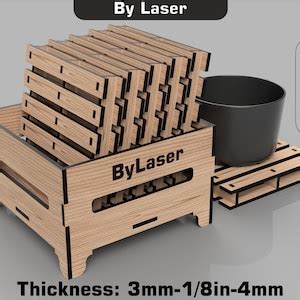 Boxed Pallet Coaster Svg Files Vector Designs For Wood Laser Cutting