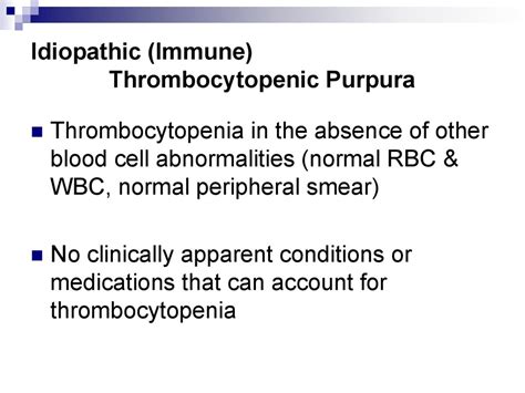 Idiopathic Immune Thrombocytopenic Purpura Online Presentation