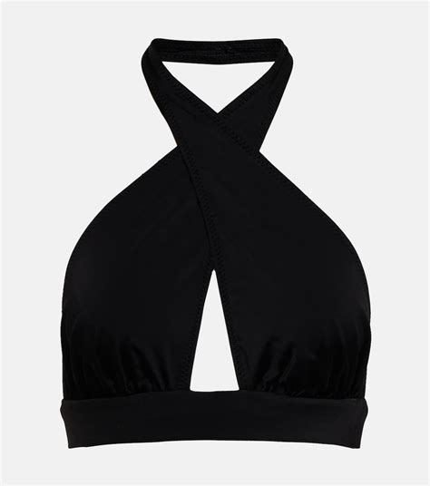Bikini Oberteil Crossover In Schwarz Norma Kamali Mytheresa