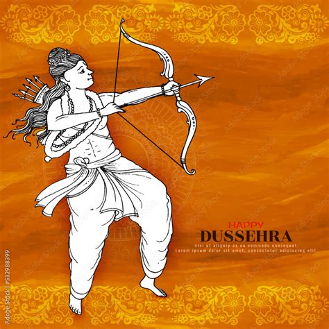 Beautiful Happy Dussehra traditional festival background with lord Rama ...