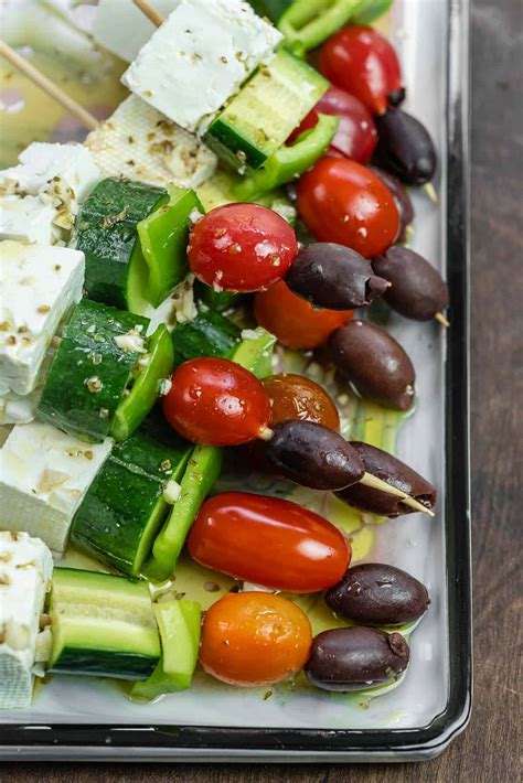 Greek Salad Skewers (Party Skewers) | The Mediterranean Dish