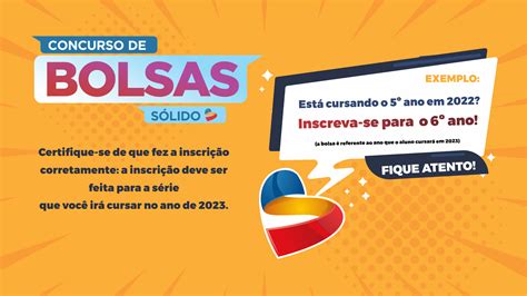 Concurso de bolsas 2023 Sólido Brasília de Minas Colégio Sólido