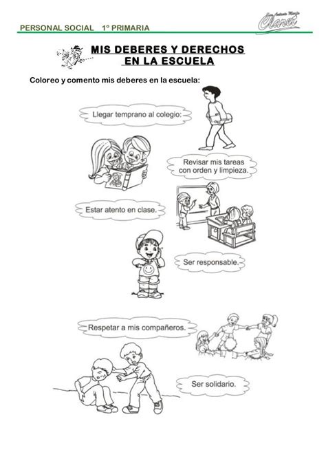 Personal Social Primer Grado Educación De Valores Primeros Grados