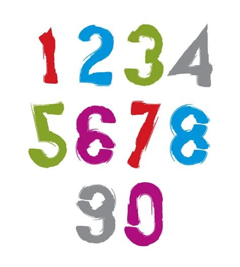 Watercolor Handwritten Numbers And Symbols Stock Vector Image By