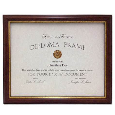 Lawrence Frames 11x14 Walnut And Gold Document Frame