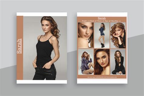 6 Modeling Comp Card Templates Vertical Fashion Canva Etsy Within