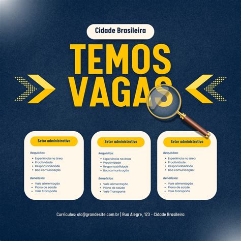 Grafica Vagas De Emprego - Modelos de Vagas de emprego customizáveis e grátis