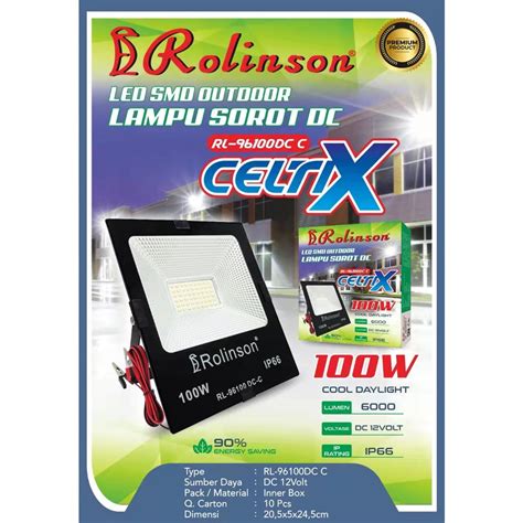 Jual Lampu Sorot Aki 100 Watt DC Rolinson CELTIX RL 96100DCC Lampu