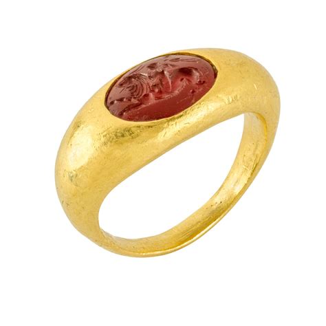 Museum Quality Roman Carnelian Gold Intaglio Ring At 1stdibs