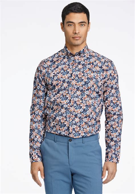 Lindbergh Aop Floral Shirt Chemise Navy Bleu Marine Zalando Fr