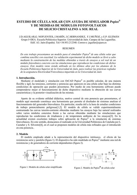 TAEE 2006 ESTUDIO DE LA CÉLULA SOLAR CON AYUDA DE SIMULADOR PSPICE Y