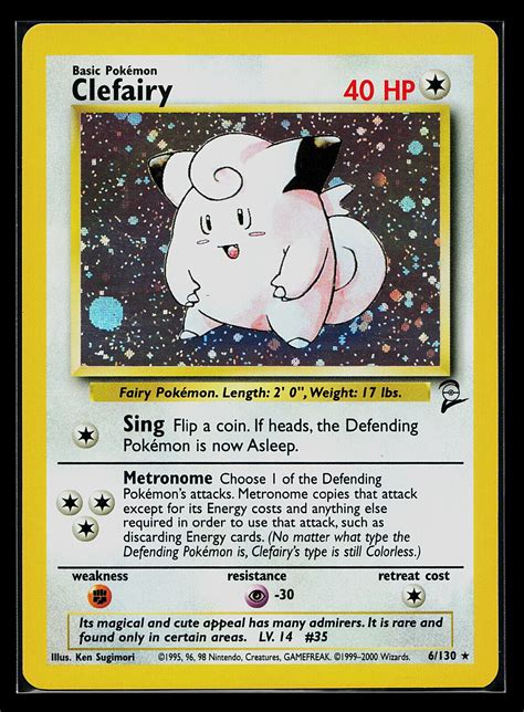 Pokemon Card Clefairy Base Set Holo Rare Ebay