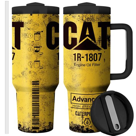 Details Amazon.com | Equoza CAT 40oz Tumbler with Handle Lid and Straw Funny Guide