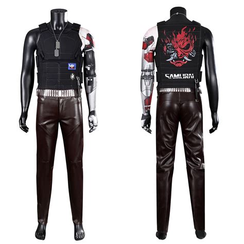 Cyberpunk 2077 Johnny Silverhand Cosplay Costume Vest Leather Pants Si
