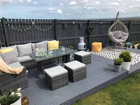 Gorgeous Garden With Grey Decking And Rattan Furniture Set Artofit