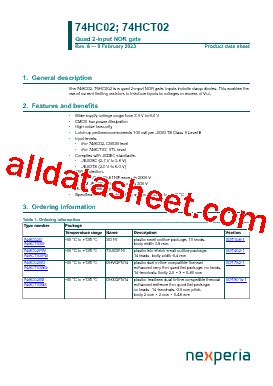 74HC02D Datasheet PDF Nexperia B V All Rights Reserved