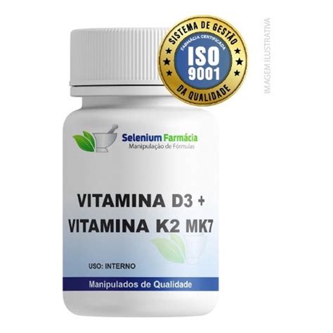 Vitamina D3 10 000ui Vitamina K2 Mk7 120mcg 120 Cápsulas Em Promoção Na Americanas