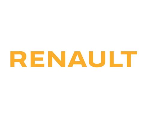 Renault Brand Logo Car Symbol Name Yellow Design French Automobile ...