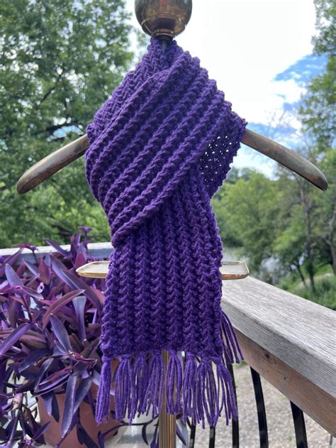 Purple with a Touch of Glitter Hand Knit Scarf – Shop Iowa