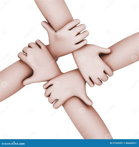 Hands Interlocked In Circular Ornament Royalty-Free Stock Photo