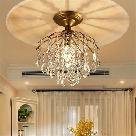 Modern Nordic Crystal Chandelier Lighting Lampu 40w Luxury Gold Ceiling