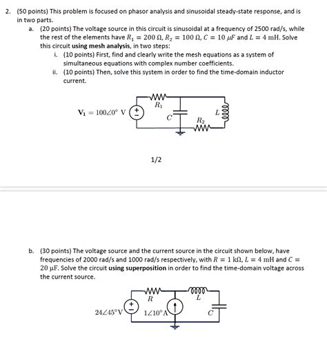 Solved 50 Points This Problem Is Focused On Phasor Chegg