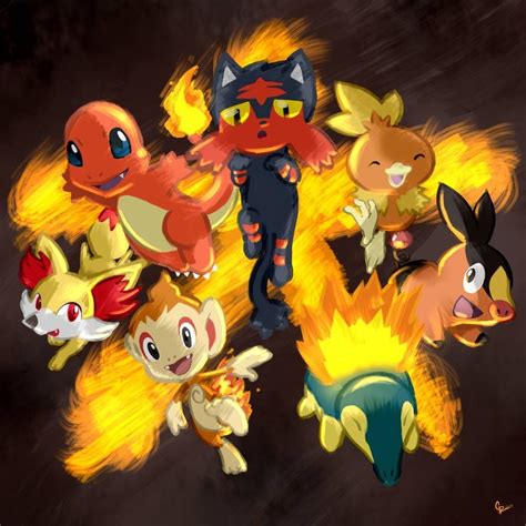 The Fire Starters By Generallpedro On Deviantart Pokemon Moon