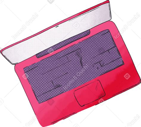 Pink Laptop In The Top View Png Svg