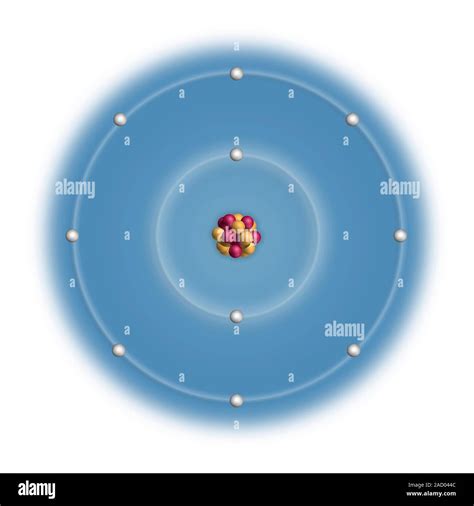 Neon Ne Diagram Showing The Nuclear Composition And Electron