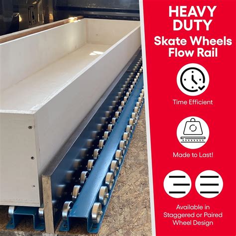 Conveyor Rails Heavy Duty Flow Rail 5′ Long Skate Wheel Conveyor T2