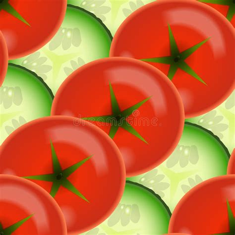 Sliced Tomato And Cucumber Vegetables Stock Vector Illustration Of