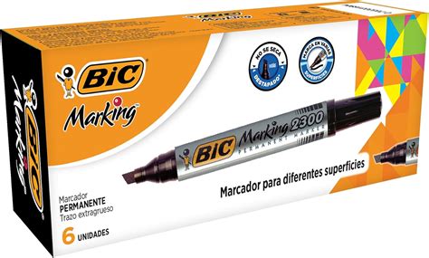Marcador Permanente Bic - BIC, Marcador Permanente, Marca Diferentes Superficies, Punta Cincel ...