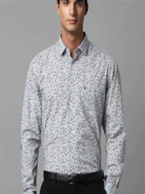 Buy Allen Solly Slim Fit Opaque Floral Printed Pure Cotton Formal Shirt