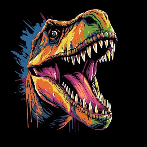 Jurassic World Tyrannosaurus Rex Portrait De Dinosaure Dans Un Style