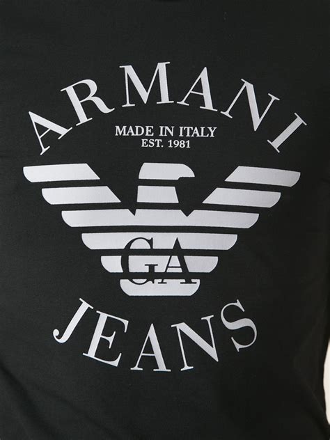 Lyst Armani Jeans Logo Tshirt In Black For Men